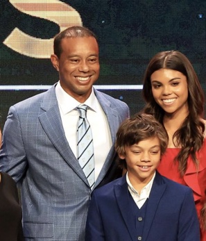 Elin Nordegren's ex-husband Tiger Woods and their children Sam and Charlie